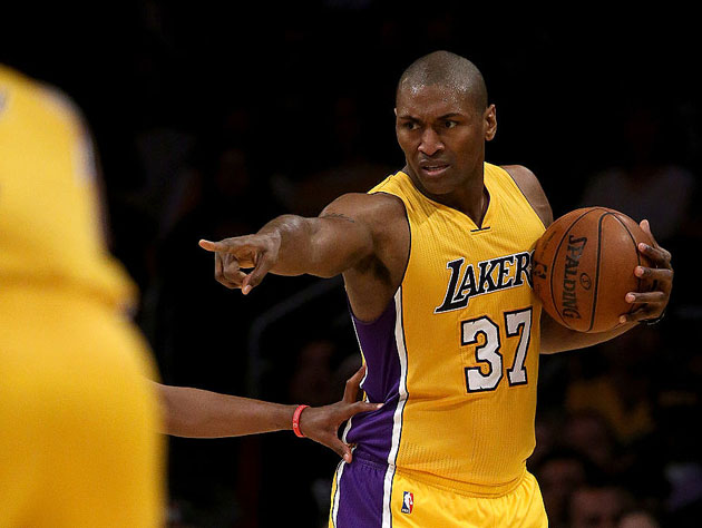 Metta World Peace runs the offense. (Getty Images)