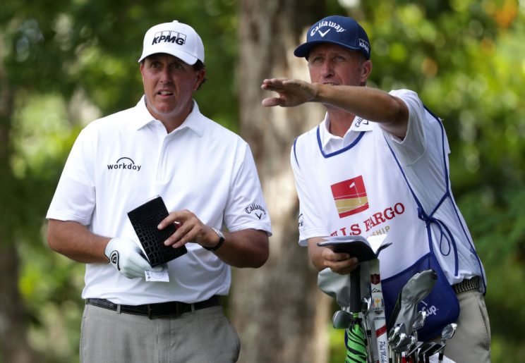 Phil Mickelson and Jim 'Bones' Mackay earlier this year. (Getty Images)