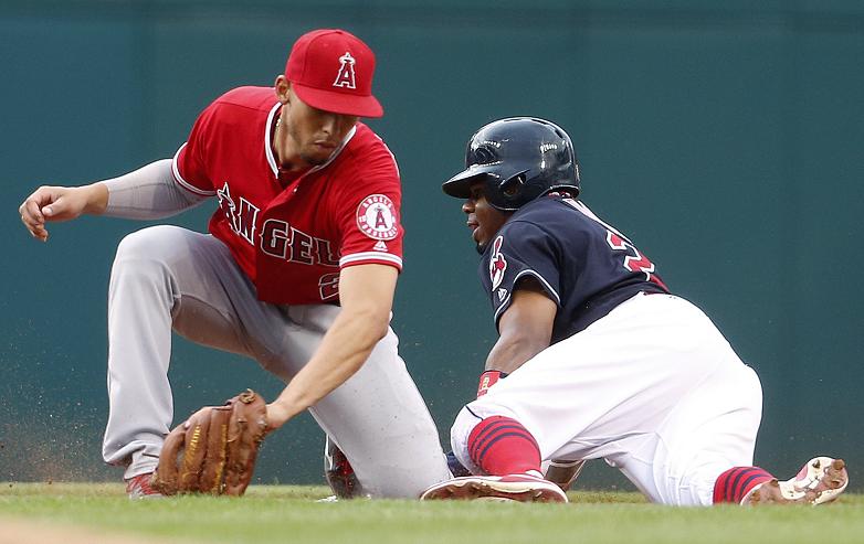 Rajai Davis and the Indians ran wild on the Angels Friday night. (AP)