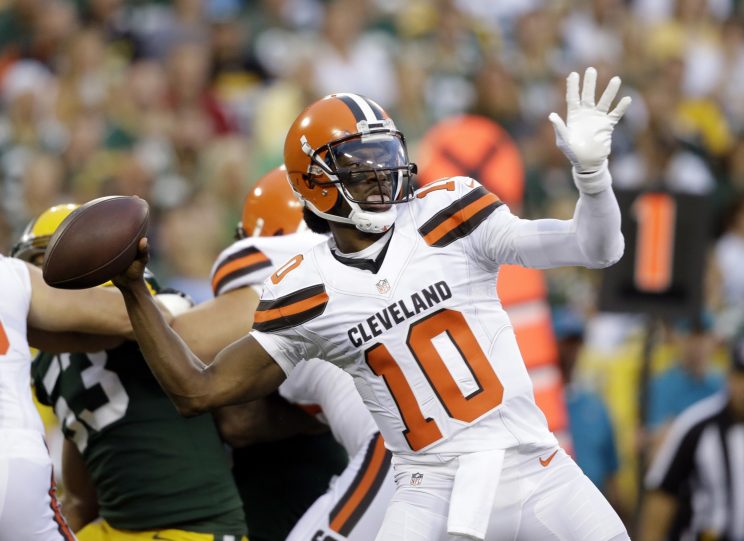 Robert Griffin III made his Cleveland Browns debut on Friday night (AP)