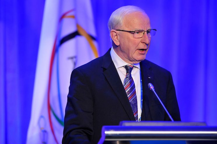 Patrick Hickey, a member of the International Olympic Committee, speaks at a conference in 2015. (Getty)