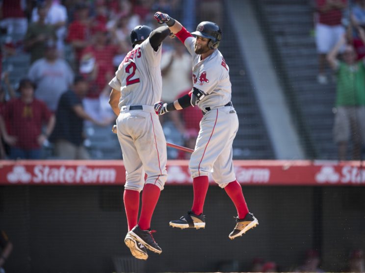 Dustin Pedroia came through for the Red Sox on Sunday. (Getty Images/Matt Brown)