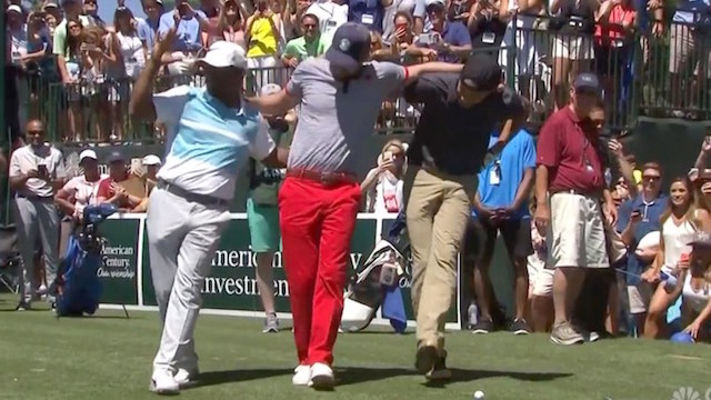 Alfonso Ribeiro, Justin Timberlake and Stephen Curry are the three best friends anybody could have. (NBC Sports screenshot)