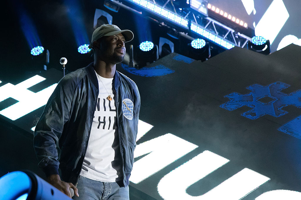 Dwyane Wade performs on-stage at the Bud Light Stage Moment at Lollapalooza at Grant Park on July 28, 2016 in Chicago, Illinois. (Jeff Schear/Getty Images for Bud Light Music )