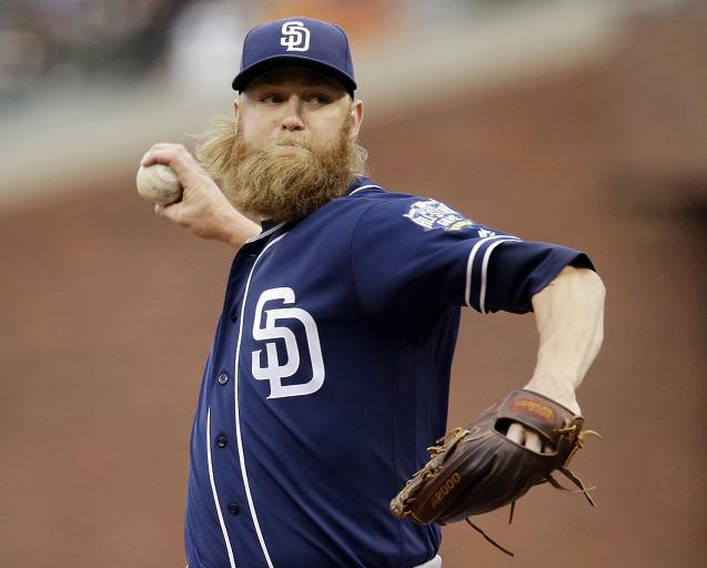 Andrew Cashner and his once epic beard. (AP)