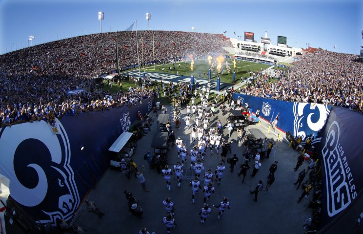 The Rams played their first home game at the Los Angeles Coliseum since 1979 (AP)