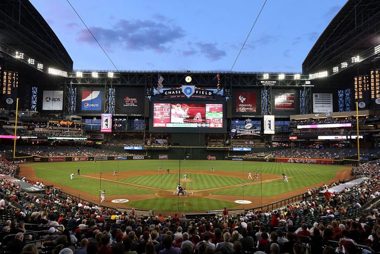 PHOENIX, AZ - APRIL 09: General view of action as starting pitcher James McDonald #53 of the Pittsburgh Pirates pitches against the Arizona Diamondbacks during the MLB game at Chase Field on April 9, 2013 in Phoenix, Arizona. (Photo by Christian Petersen/Getty Images)