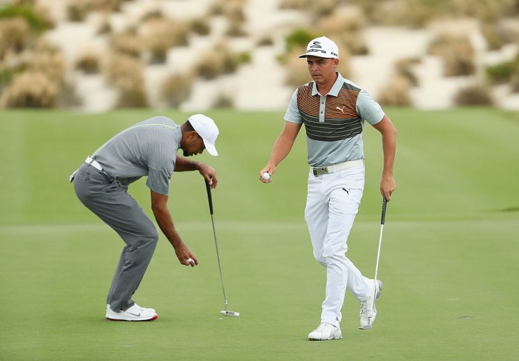 Tiger Woods and Rickie Fowler. (Getty)