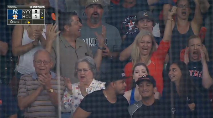 Alex Bregman's dad is in disbelief at his son's debut at the Astros-Yankees game on July 25, 2016.