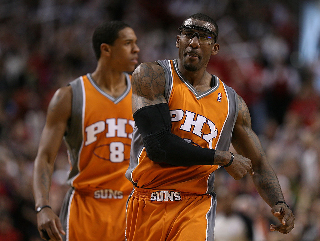 Amare Stoudemire reacts to a foul during Game 4 of the 2010 Western Conference Quarterfinals. (Otto Greule Jr/Getty Images)