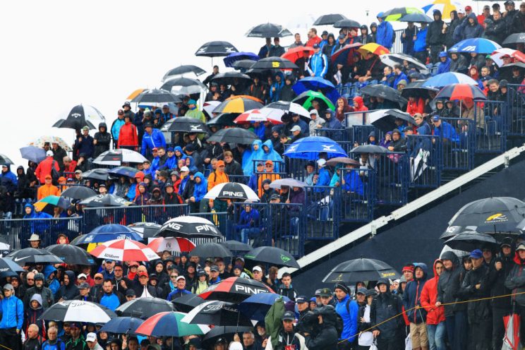 It was a rainy Friday at the Open Championship. (Getty)