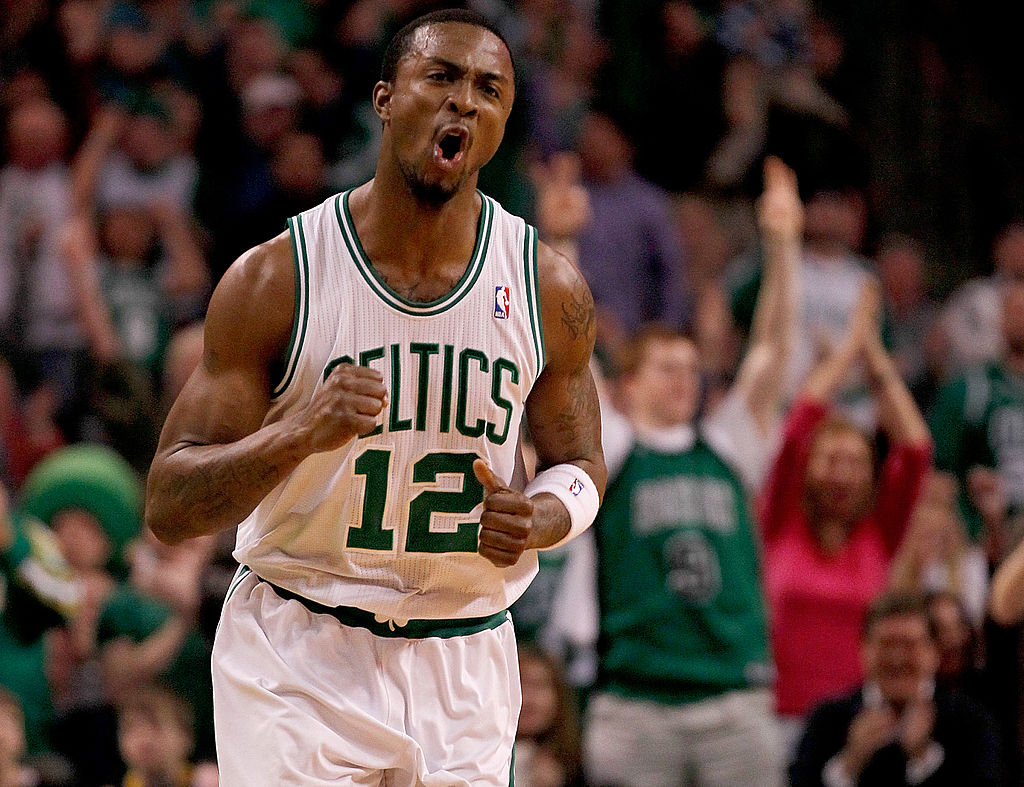 Von Wafer of the Boston Celtics reacts after scoring against the Miami Heat on Feb. 13, 2011. (Jim Rogash/ Getty Images)