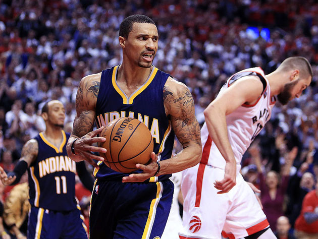 George Hill hears a ring. (Getty Images)