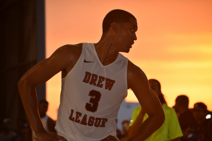 Jordan Clarkson is one of many NBA players to play in the Drew League. (Jackie Bamberger/Yahoo Sports)