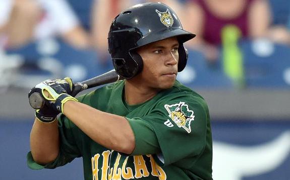 Cleveland Indians prospect Francisco Mejia extended his hitting streak to 45 games on Wednesday. (Lynchburg Hillcats)