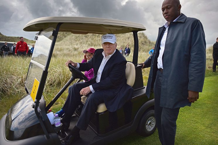 Donald Trump at another of his golf properties, in Scotland. (Getty)