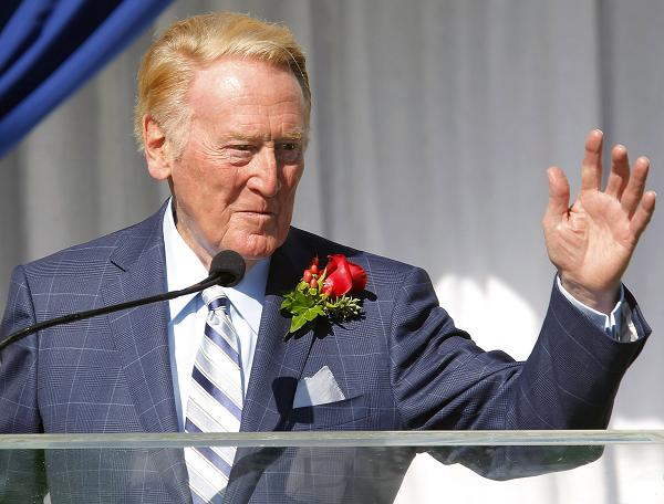 The great storyteller Vin Scully took us back to Pearl Harbor during Wednesday's broadcast. (AP)