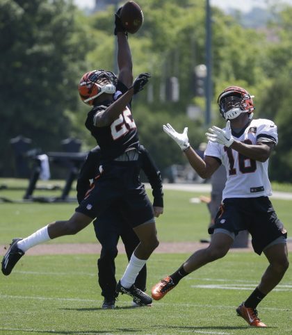 Cincinnati Bengals first-round corner William Jackson, left, suffered a torn pec (AP).