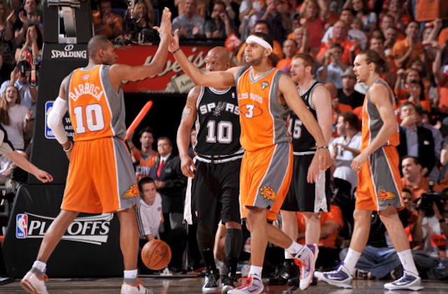 The recently returned Jared Dudley and Leandro Barbosa, seen here wearing 