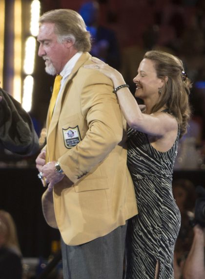 Kevin Greene delivered a rousing speech at the Pro Football Hall of Fame (AP)