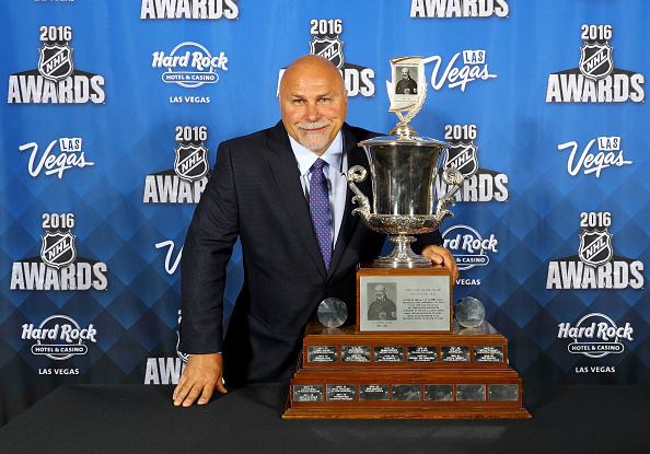 LAS VEGAS, NV - JUNE 22: Head coach Barry Trotz of the Washington Capitals speaks after winning the Jack Adams Award for top head coach at the 2016 NHL Awards at the Hard Rock Hotel & Casino on June 22, 2016 in Las Vegas, Nevada. (Photo by Bruce Bennett/Getty Images)