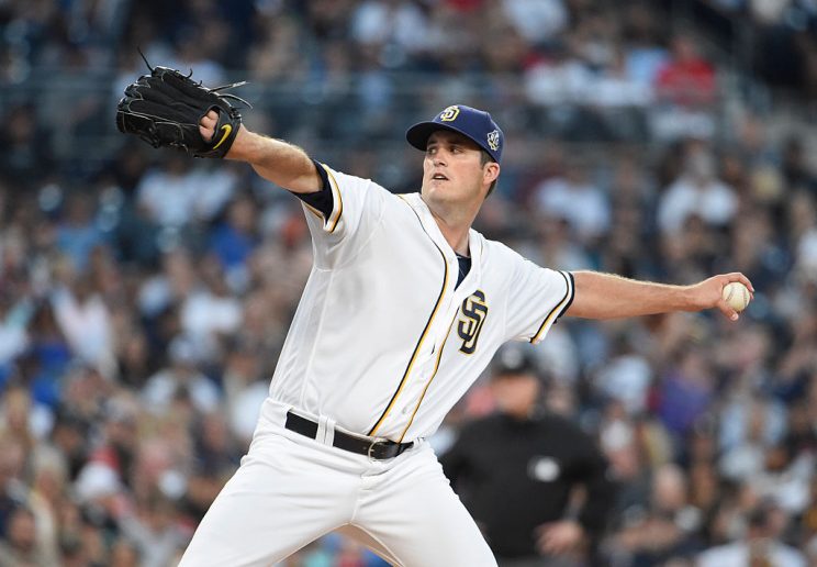 SAN DIEGO, CALIFORNIA - JULY 2: Drew Pomeranz #13 of the San Diego Padres pitches during the second inning of a baseball game against the New York Yankees at PETCO Park on July 2, 2016 in San Diego, California. (Photo by Denis Poroy/Getty Images)