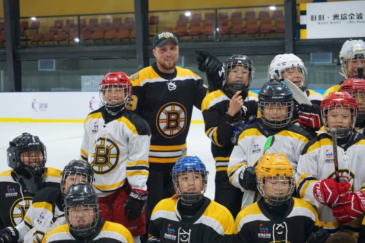 Photo of Matt Beleskey in China provided by Boston Bruins