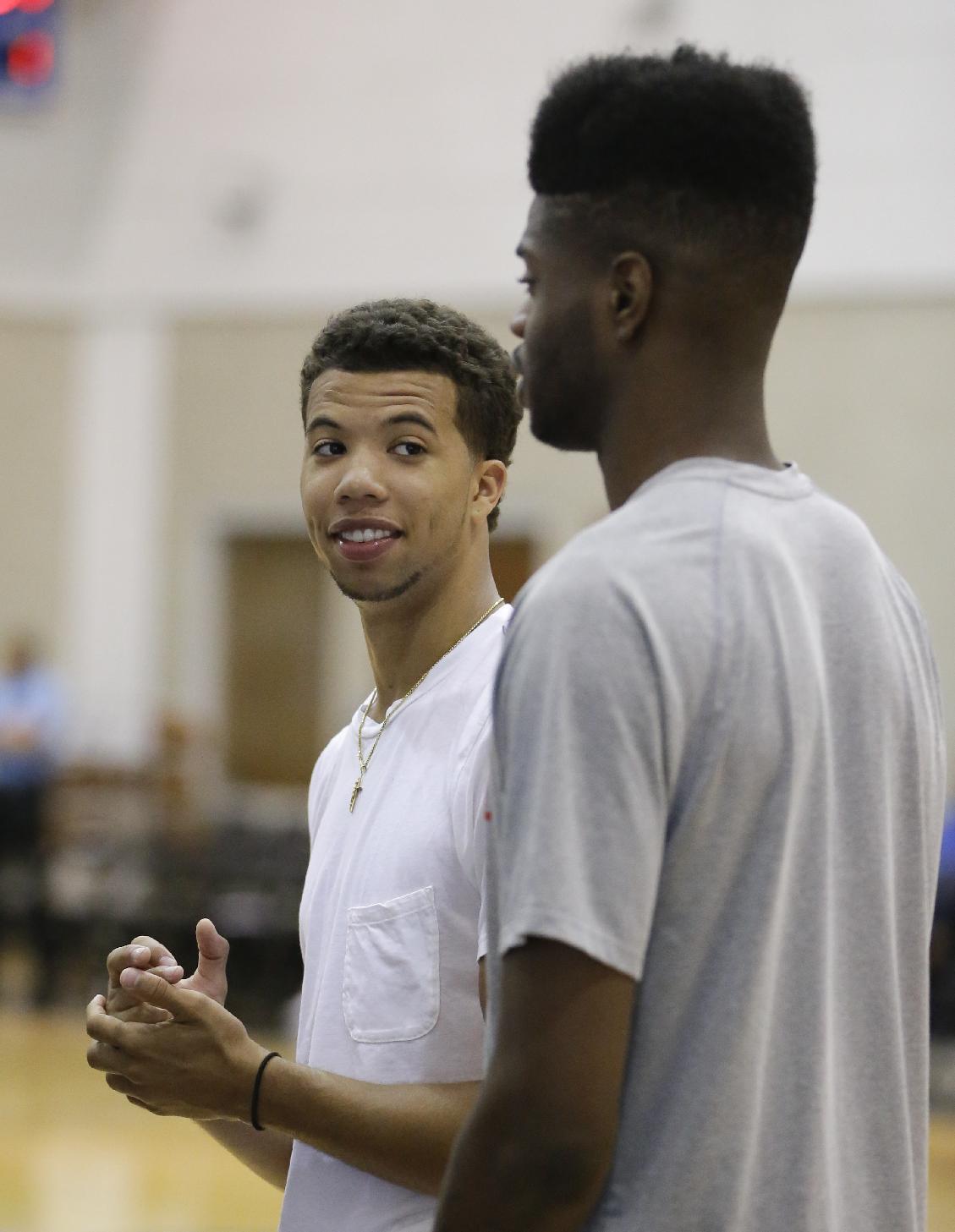 If nothing else, the 76ers have a shot at back-to-back NBA Rookies of the Year in Michael Carter-Williams (left) and Nerlens Noel. (AP Photo)