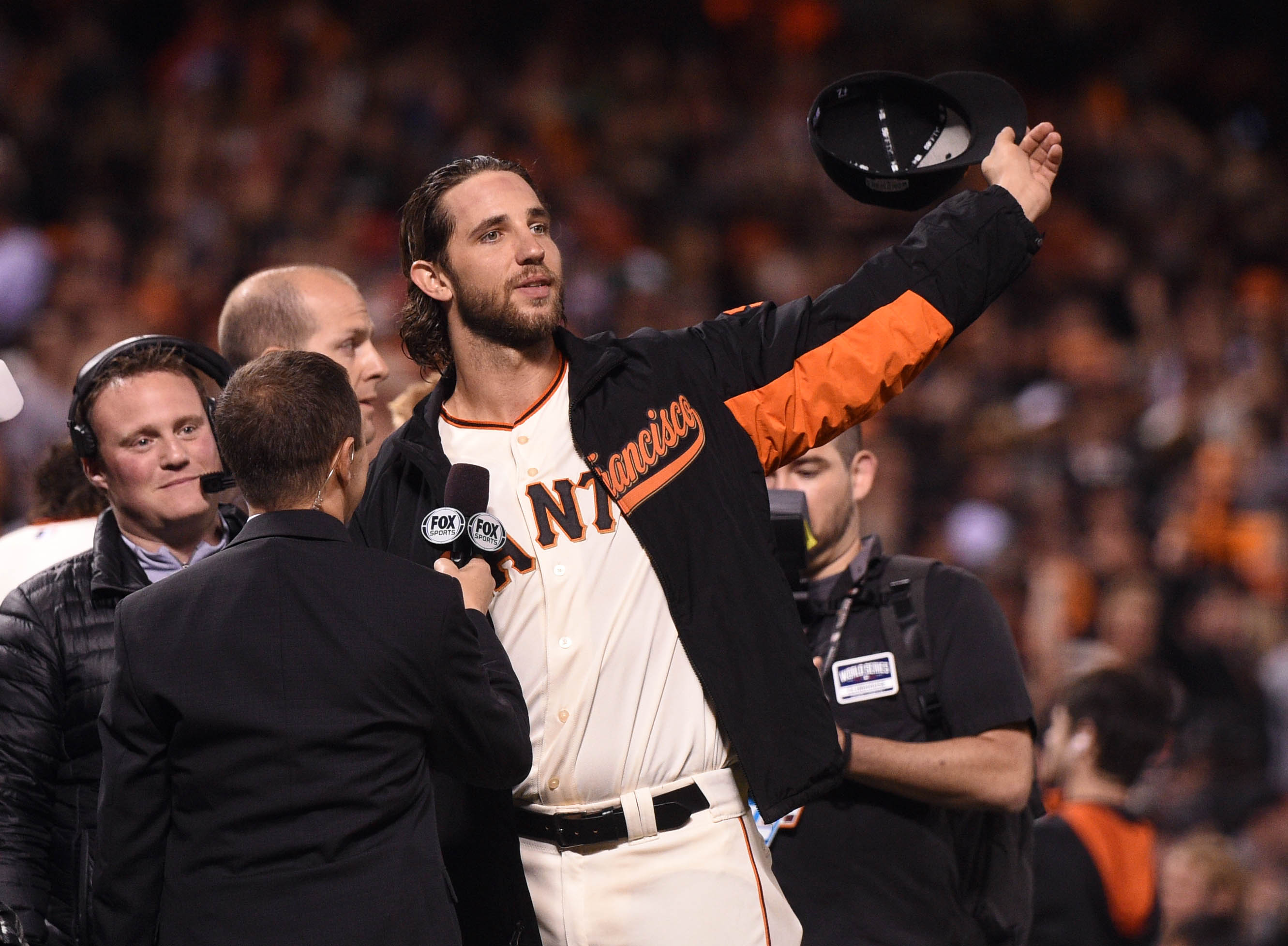 Madison Bumgarner after his Game 5 shutout. (USA TODAY Sports)