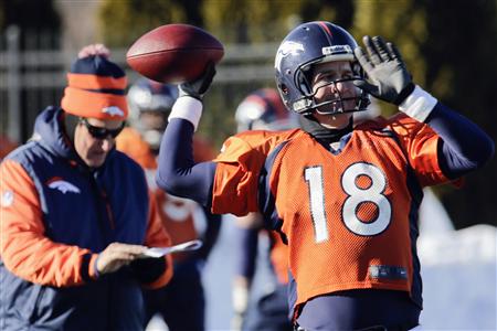 Adam Gase and Peyton Manning in 2014. (Reuters) 