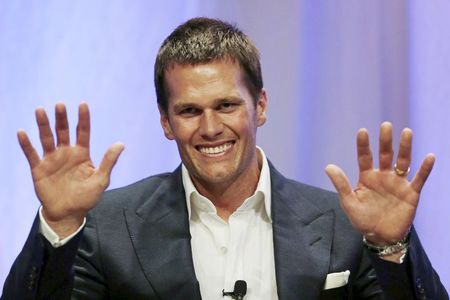 New England Patriots quarterback Tom Brady speaks at Salem State University in Salem, Massachusetts in this file photo from May 7, 2015. REUTERS/Charles Krupa/Pool/Files