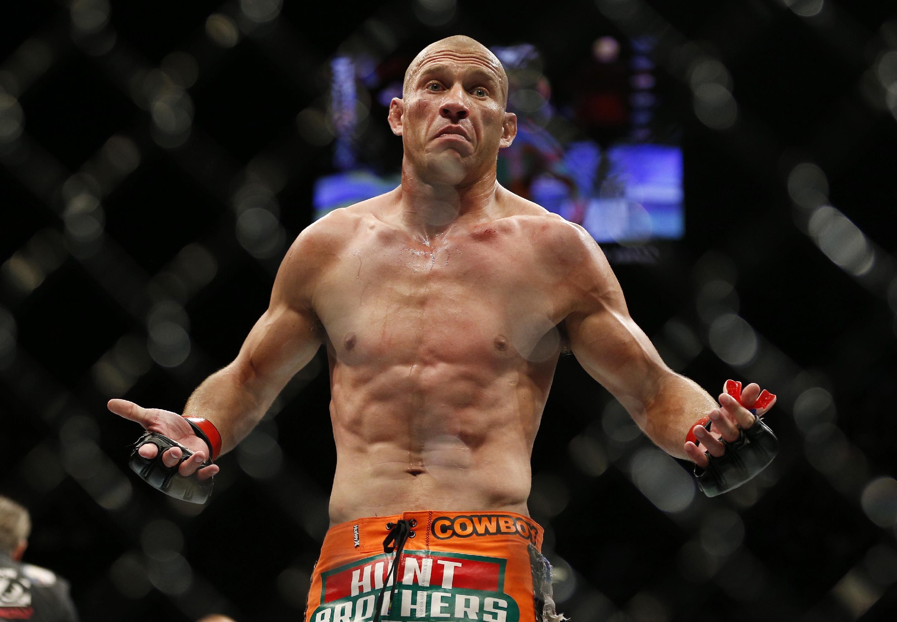 Donald Cerrone gestures after defeating John Makdessi. (AP)