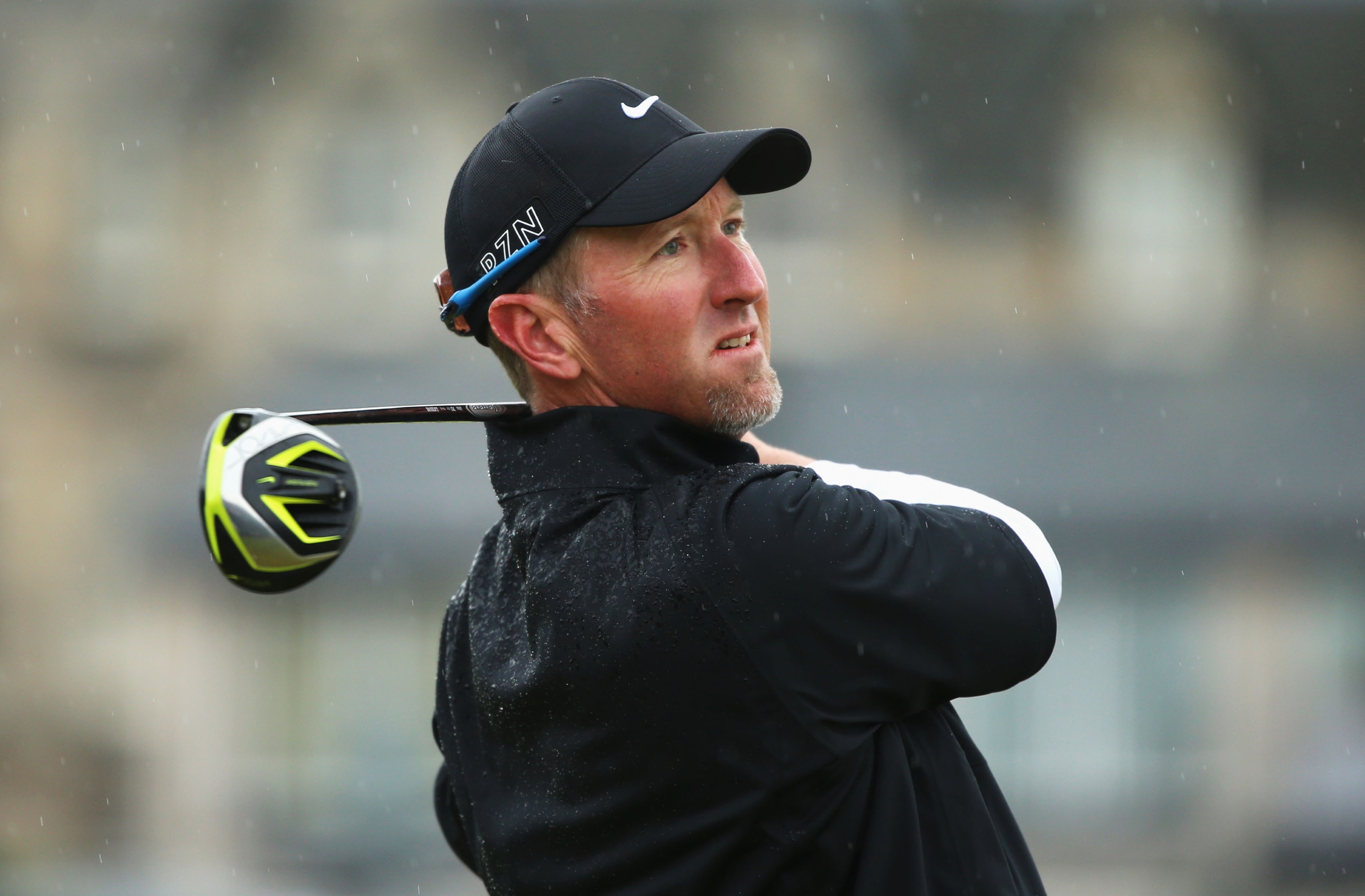 ST ANDREWS, SCOTLAND - JULY 19:  David Duval of the United States tees off on the 2nd hole during the third round of the 144th Open Championship at The Old Course on July 19, 2015 in St Andrews, Scotland.  (Photo by Andrew Redington/Getty Images)