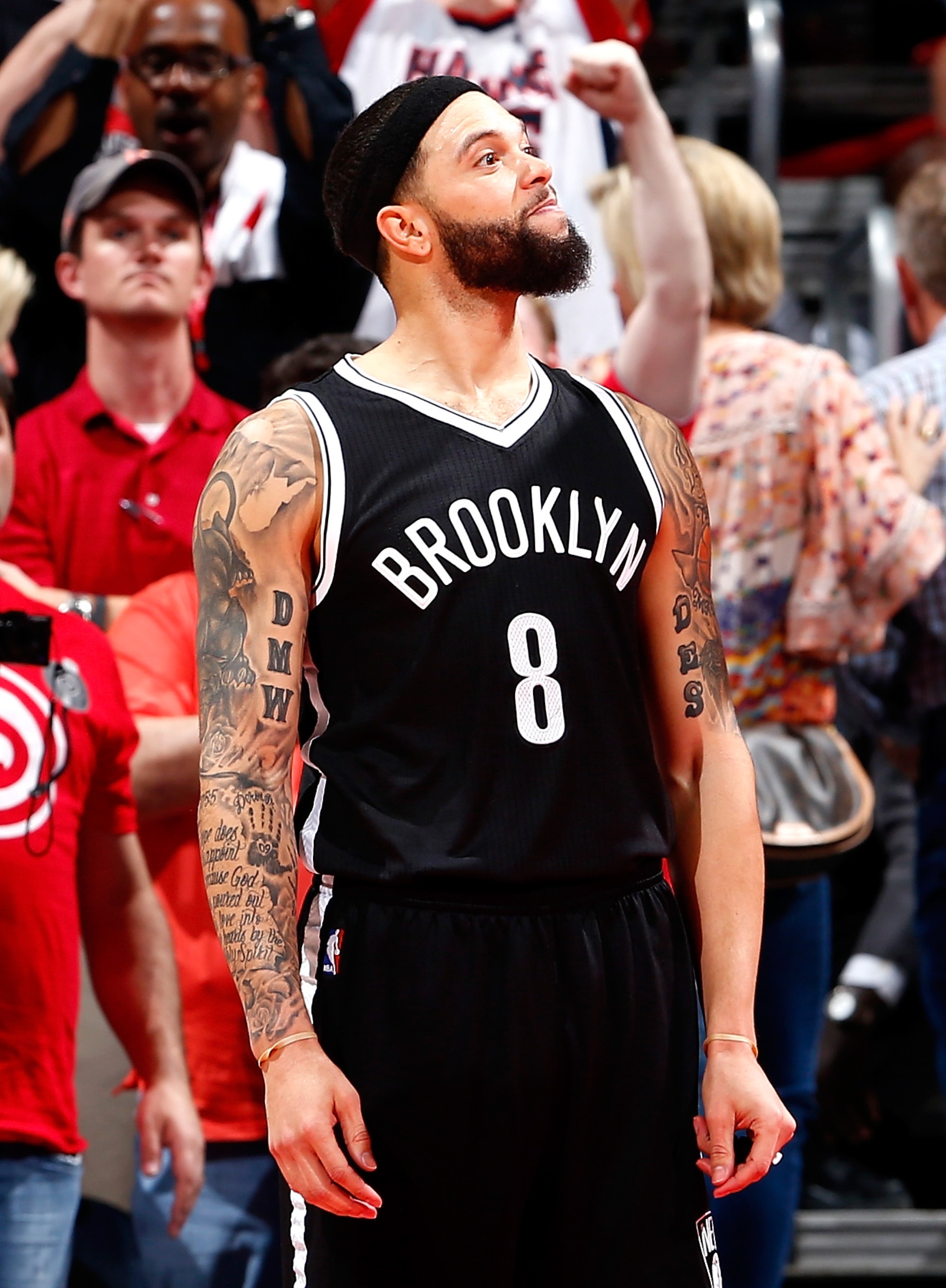 Deron Williams reacts after missing a basket in the final seconds of Game 2. (Kevin C. Cox/Getty Images)