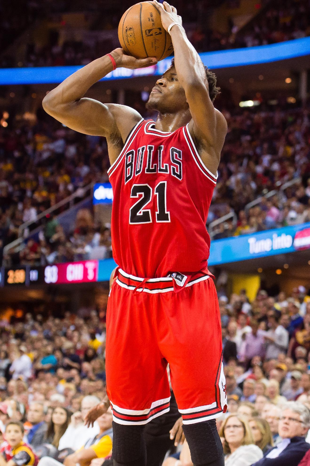 Jimmy Butler will wear red for a while. (Jason Miller/Getty Images)