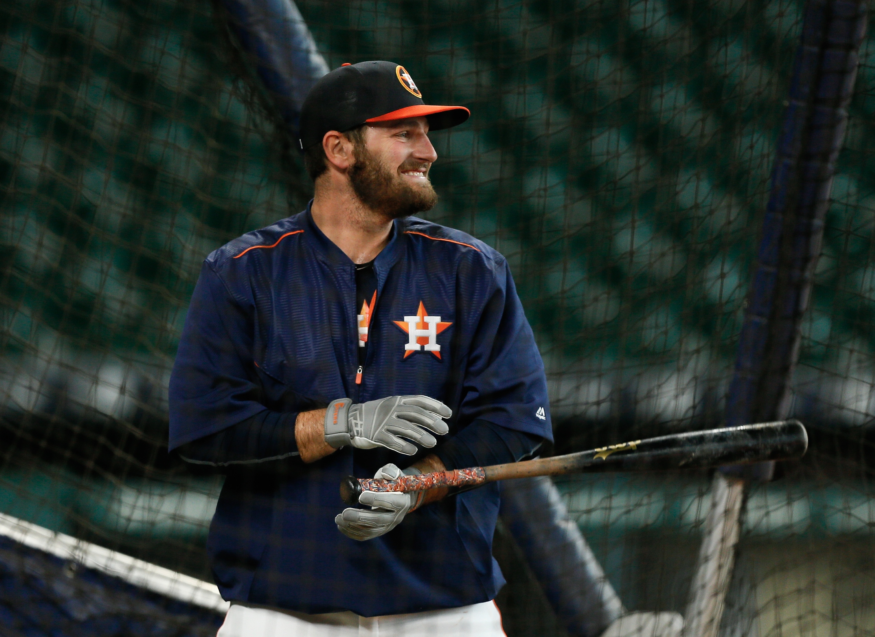 Tyler White wasn't smiling as wide during Saturday's batting practice. (Getty Images)