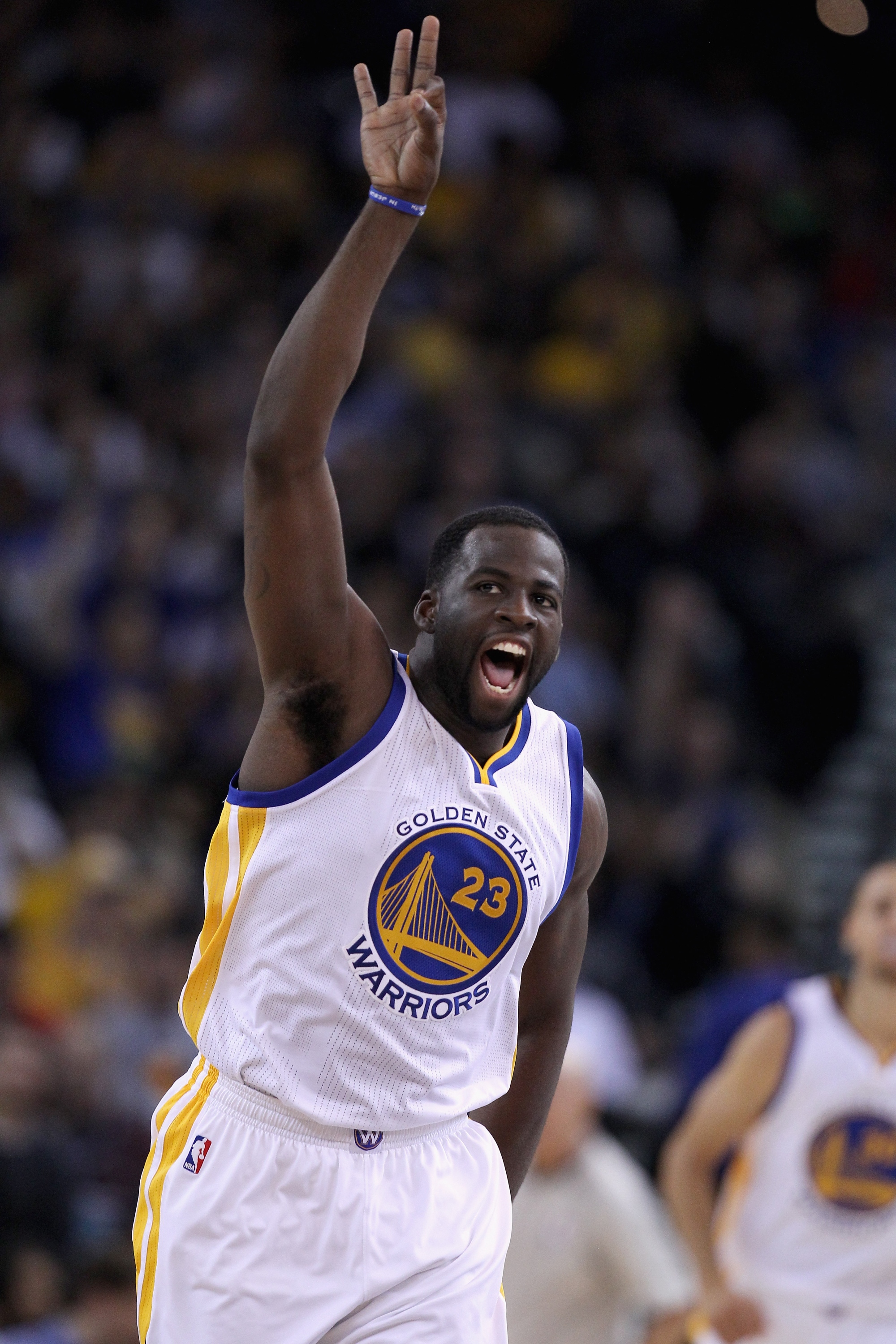 Draymond Green resists the urge to say 'neener-neener-neener.' (Ezra Shaw/Getty Images)