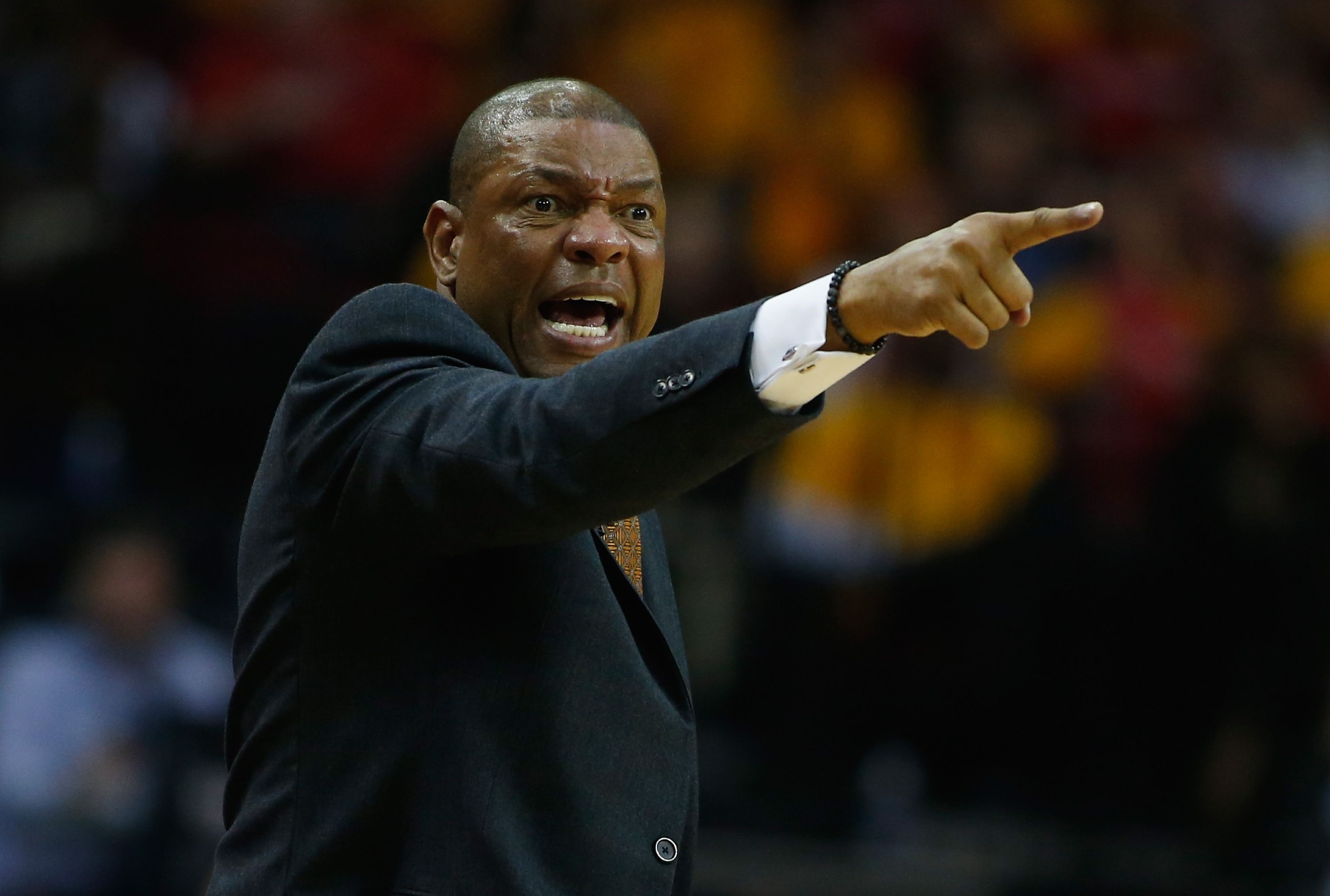 Doc Rivers yells. (Scott Halleran/Getty Images)