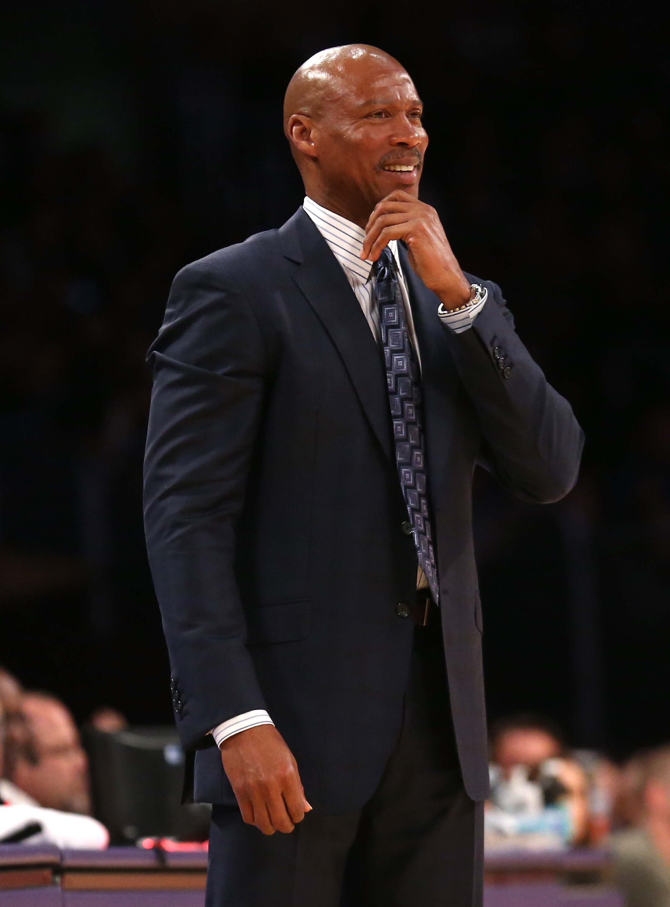 Byron Scott considers the evidence. (Stephen Dunn/Getty Images)