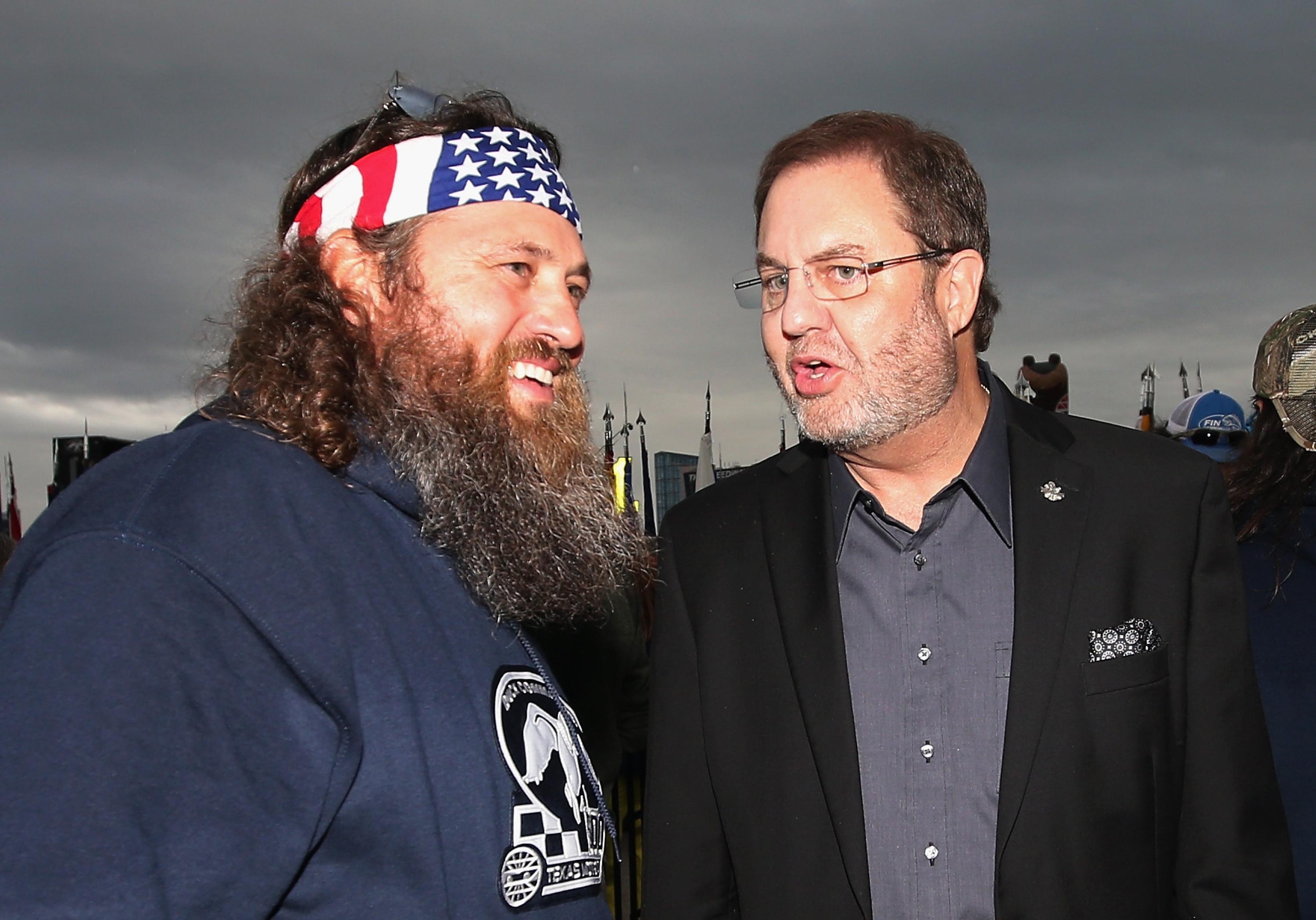 Phil Robertson's son, Willie (R), and Eddie Gossage. (Getty)