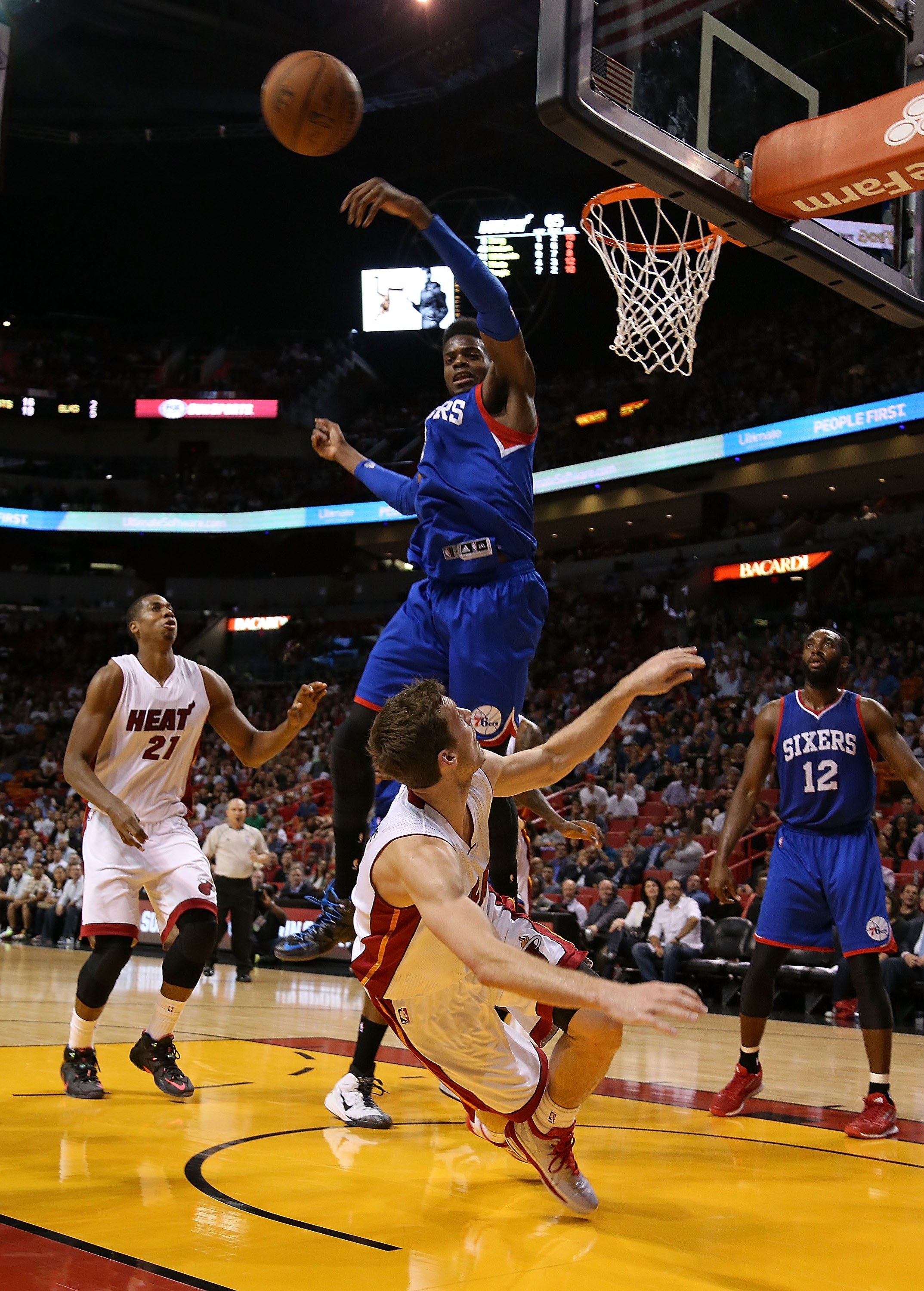 Nerlens Noel has started to become one of the league's premier rim protectors. (Mike Ehrmann/Getty Images)