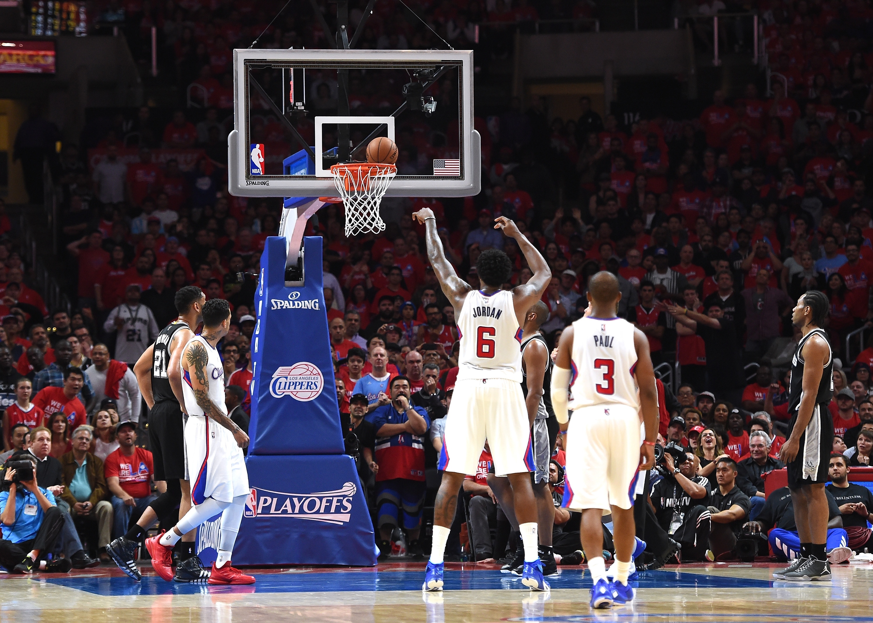 DeAndre Jordan misses a free throw. It's kind of his thing. (Harry How/Getty Images)