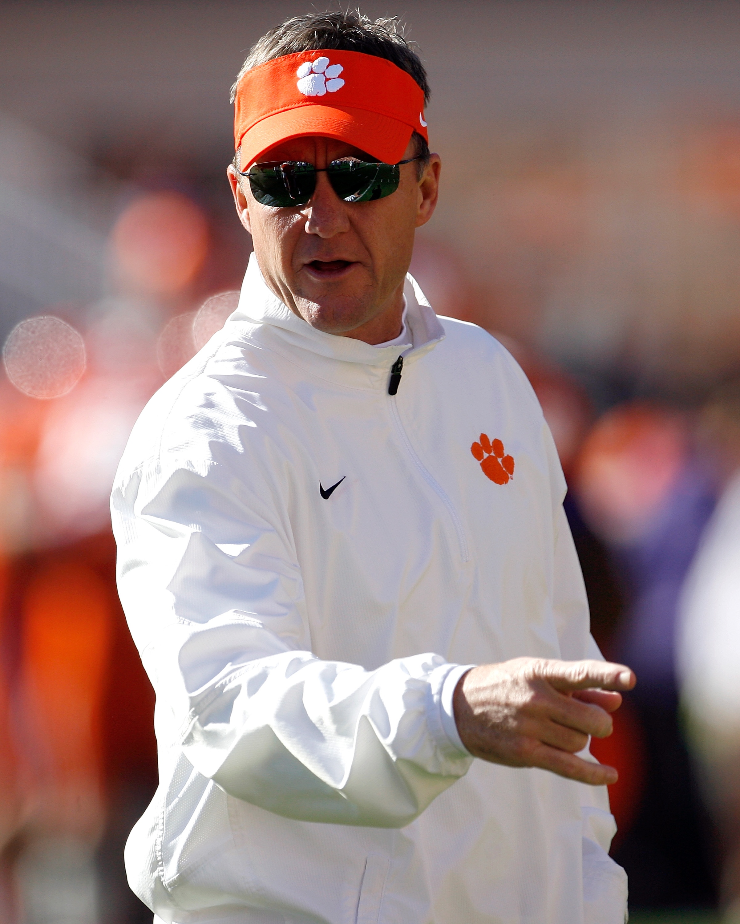 CLEMSON, SC - NOVEMBER 29: Offensive Coordinator Chad Morris of the Clemson Tigers looks on prior to their game against the South Carolina Gamecocks at Memorial Stadium on November 29, 2014 in Clemson, South Carolina. (Photo by Tyler Smith/Getty Images)