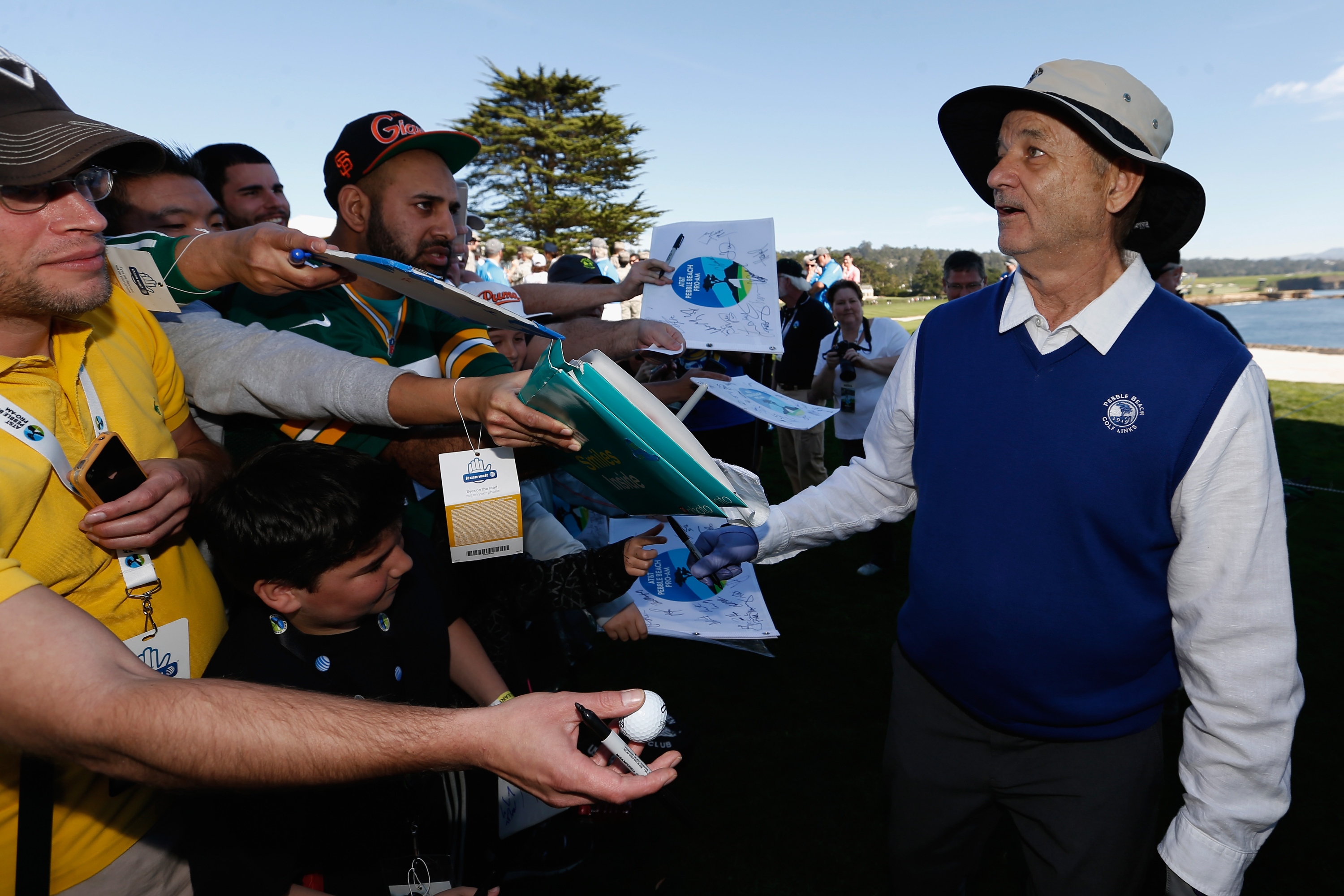 Comedian Bill Murray at the AT&T Pebble Beach Pro-Am on Wednesday. (Getty Images)