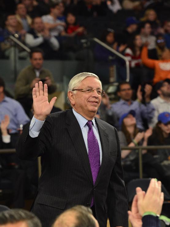 David Stern waves to an adoring crowd (Getty Images).