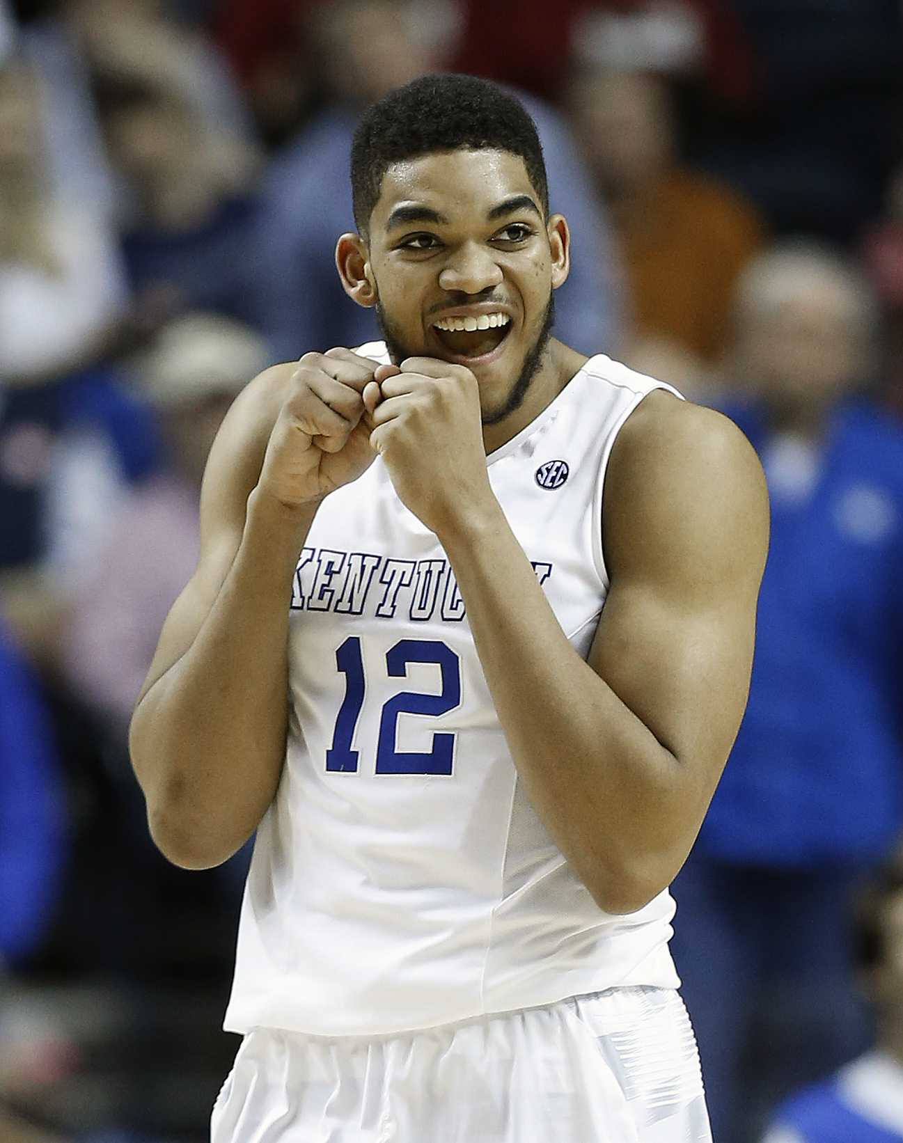 Minnesota or Los Angeles? Karl-Anthony Towns will know his new home soon enough. (AP Photo/Steve Helber)