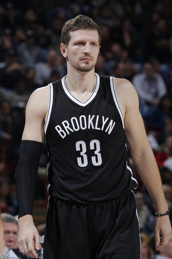 SACRAMENTO, CA - JANUARY 21: Mirza Teletovic #33 of the Brooklyn Nets stands on the court during the game against the Sacramento Kings on January 21, 2015 at Sleep Train Arena in Sacramento, California. (Photo by Rocky Widner/NBAE via Getty Images)