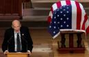 Humor was always at the center of Sen. Alan Simpson's life, and he brought it to Bush's eulogy