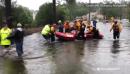 First responders from New York carry out water rescues during Hurricane Florence