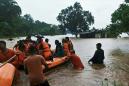 Indian navy rescues hundreds stranded on train in floods